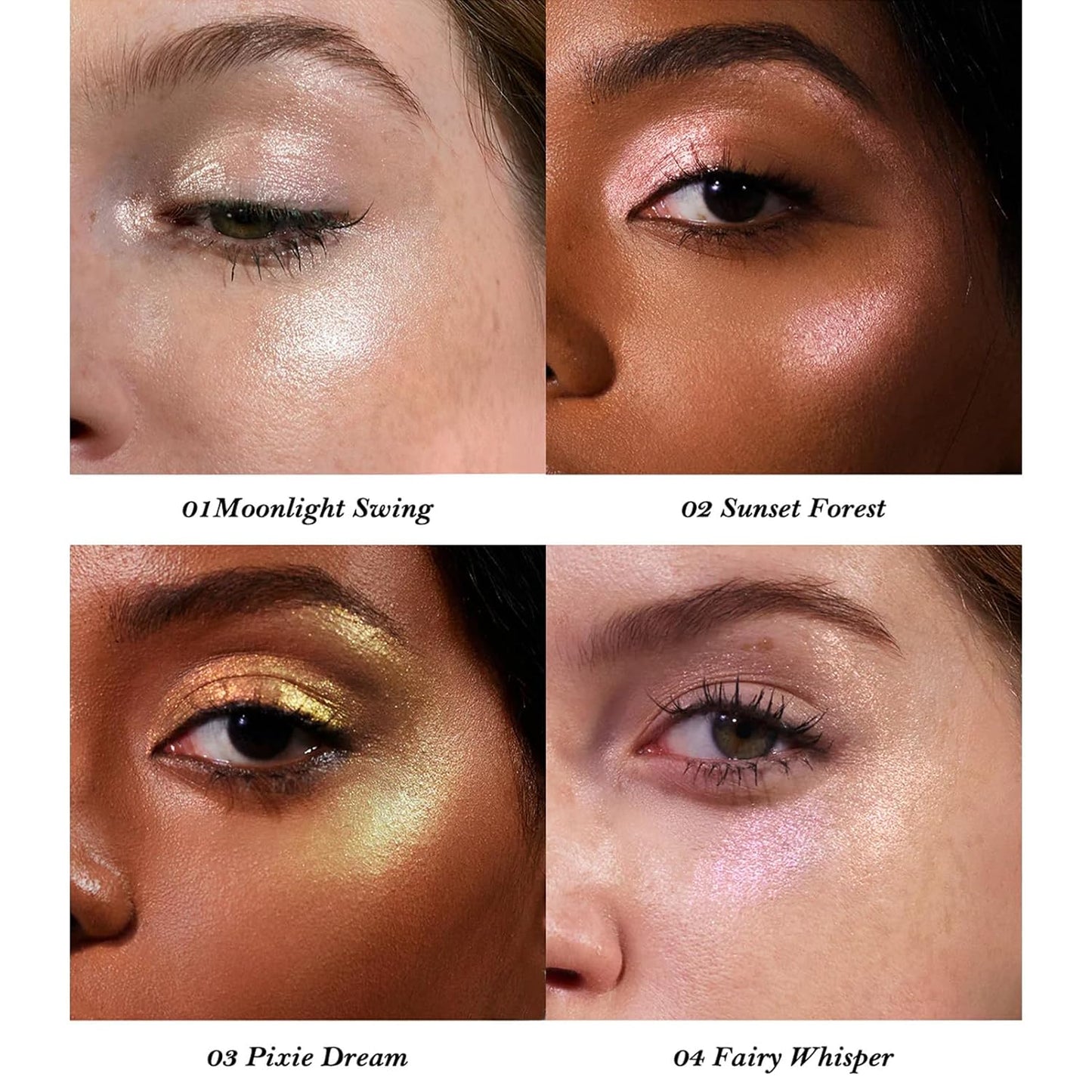 Flower Knows Midsummer Fairytales Liquid Highlighter(Multichrome),Highlighter Makeup,Pearlescent Face & Body Illuminator,Blendable & Long-lasting face Highlighter for All Skin Tones(04 Fairy Whisper)