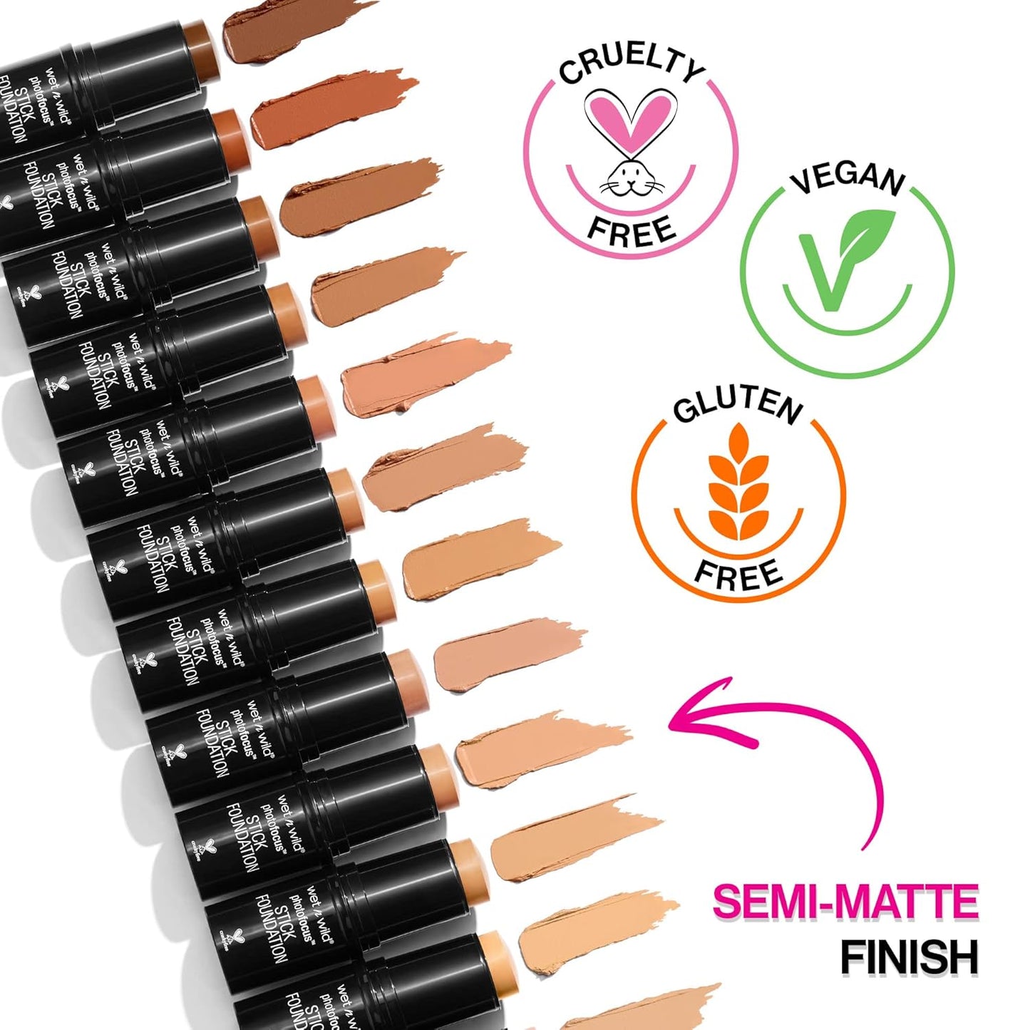 wet n wild Photo Focus Matte Foundation Stick Makeup, Classic Ivory | Vegan & Cruelty-Free