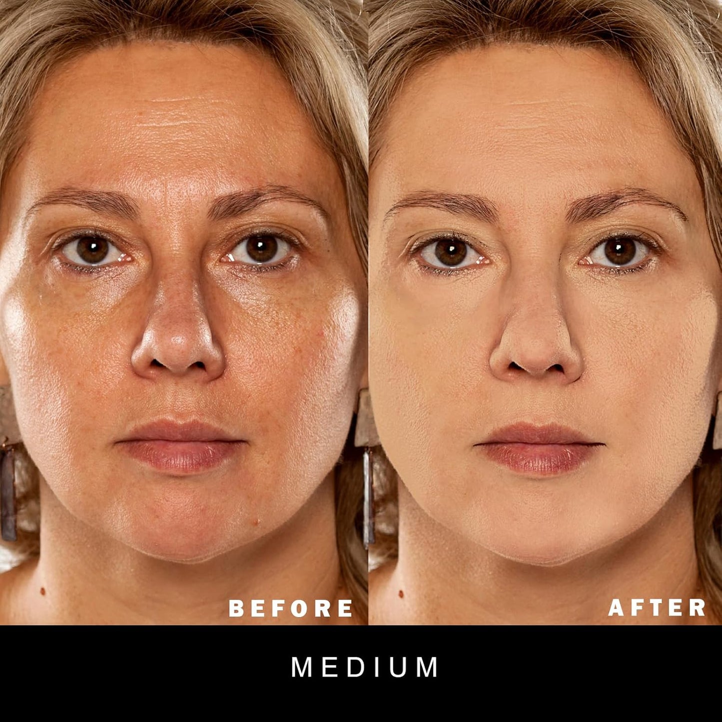 Marbleized Baked Foundation Makeup, Balance and Brighten Color Correcting Powder Foundation - Buildable Light to Medium Coverage - Demi-Matte Natural Finish (#003 MEDIUM, 0.32 Oz)