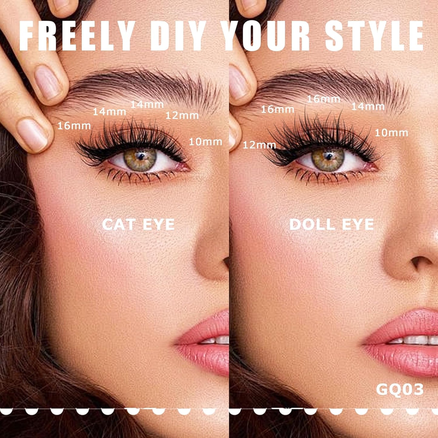 GAQQI Lash Clusters, Eyelash Clusters 120PCS D Curl Individual Lashes, Wispy Cluster Eyelash Extension 10-16mm Mixed Length, Natural Looking Cluster Lashes （GQ03, D Curl, 10-16mm)