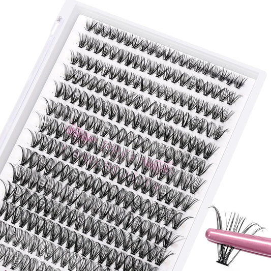 280 Pcs Individual Lashes 30D-C-0.07-10 Cluster Lashes C D Curl Wispy Lashes Bottom Lashes DIY Lashes At Home（30D-C-0.07-10）