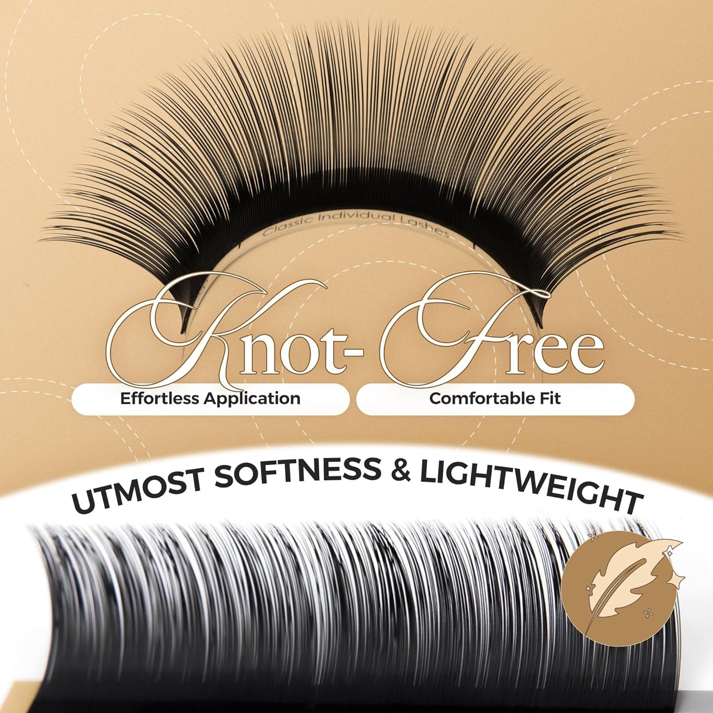 LASHVIEW 0.20 Thickness C Curl11mm Silk Fake Eyelash Extensions Natural Thick Lashes Semi-Permanent Individual Eyelashes Application for Professional Salon Use