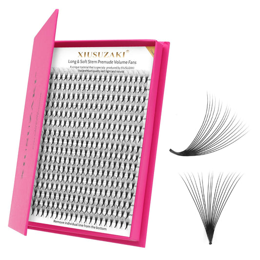 Premade Fans Eyelash Extensions 16D Volume Lash Extensions 0.05 Thickness Eyelash Extension C Curl Premade Lash Fans Mix 9-16mm Fluffy Soft Handmade Lash Fan(16D-0.05-C,9-16mm)