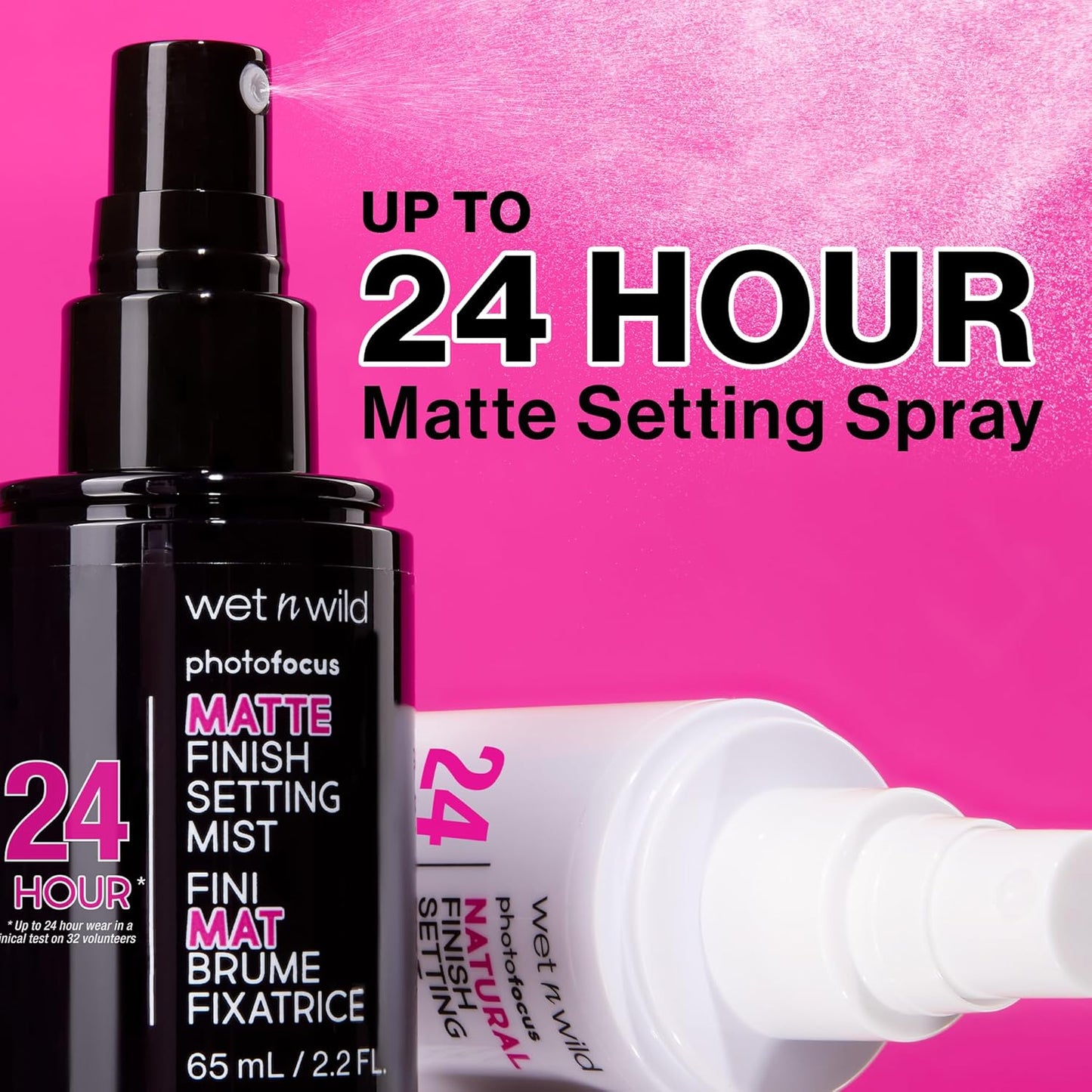 wet n wild Photo Focus Setting Mist, Up to 24HR Wear, Lightweight & Nourishing with Provitamin B5 & E, Suitable for All Skin Types, Cruelty-Free & Vegan - Natural Finish