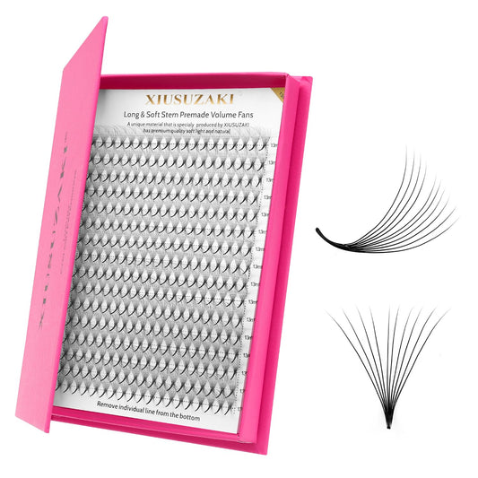 Premade Fans Eyelash Extensions 10D Volume Lash Extensions 0.07 Thickness Eyelash Extension D Curl Premade Lash Fans Mix 9-16mm Fluffy Soft Handmade Lash Fan(10D-0.07-D,9-16mm)