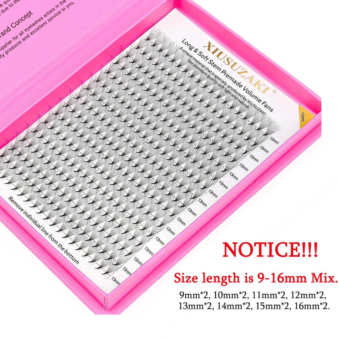 Premade Fans Eyelash Extensions 7D Volume Lash Extensions 0.07 Thickness Eyelash Extension C Curl Premade Lash Fans Mix 9-16mm Fluffy Soft Handmade Lash Fan Eyelashes(7D-0.07-C,9-16mm)