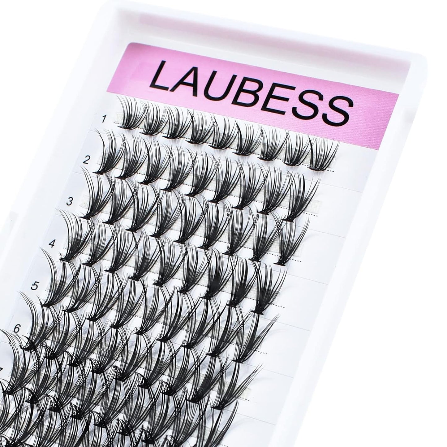 Lash Clusters LAUBESS Individual Lashes Waterproof Eyelash Clusters Mixed Tray Cluster Eyelash Extensions Soft Cluster Lashes for Beginners(20D-D-12)