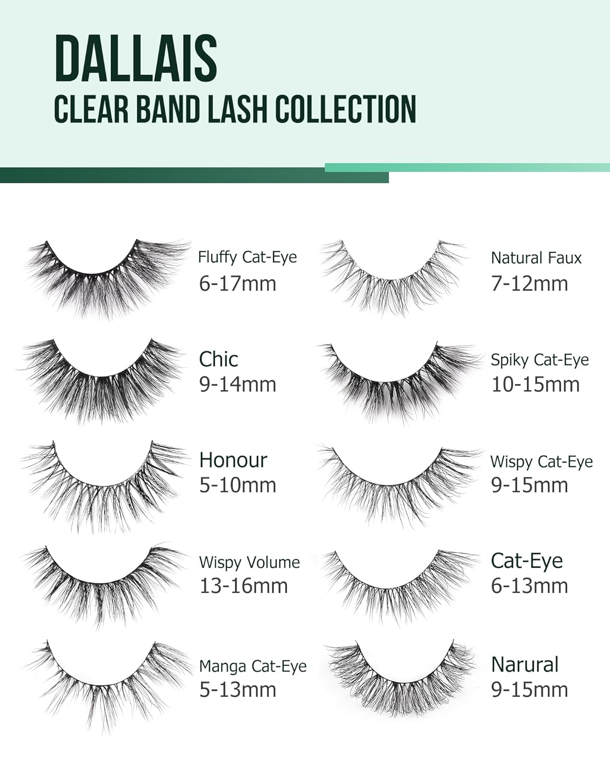 Cat Eye Lashes Natural Lashes Wispy False Eyelashes Fox Eye Lashes Natural Look False Lashes Pack 15MM 7 Pairs