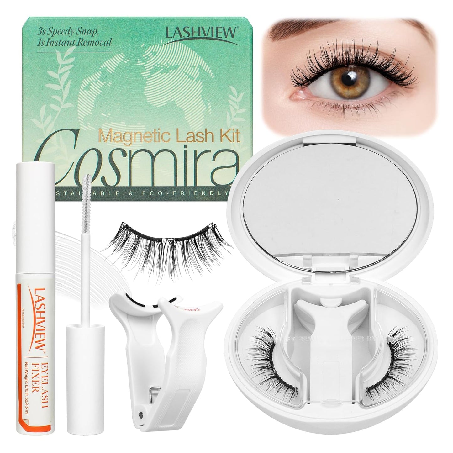 LASHVIEW Upgrade Soft Magnetic Eyelashes with Applicator, Reusable Soft Magnetic Lashes Natural Look, No Glue Needed,Comfort& Convenient Portable All-in-One Box (L01)