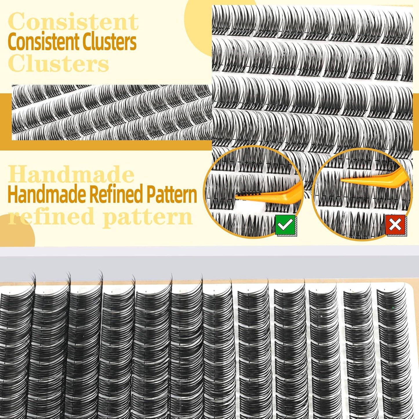 Eyelash Clusters 10-18mm Wispy Lash Clusters D Curl DIY Cluster Lash Extension Kit Individual Lashes Kit With Bond & Seal, Glue Remover, Tweezers(LF05 Lashes Set)