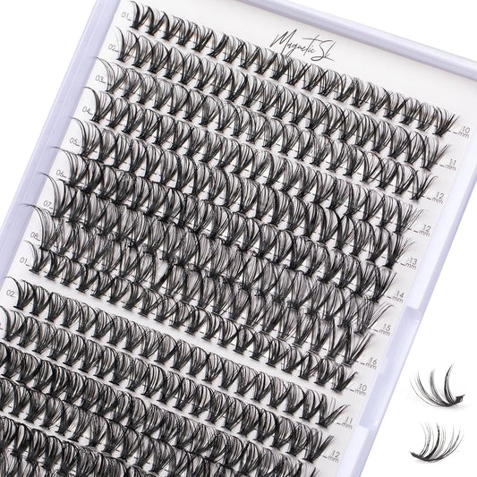 Lash Clusters 320pcs Individual Lashes 30D&40D DIY Lash Extensions D Curl Lash Clusters False Eyelashes Natural Look 10-16mm Mix Cluster Eyelash Extensions EASY TO USE (30D+40D-0.07D)