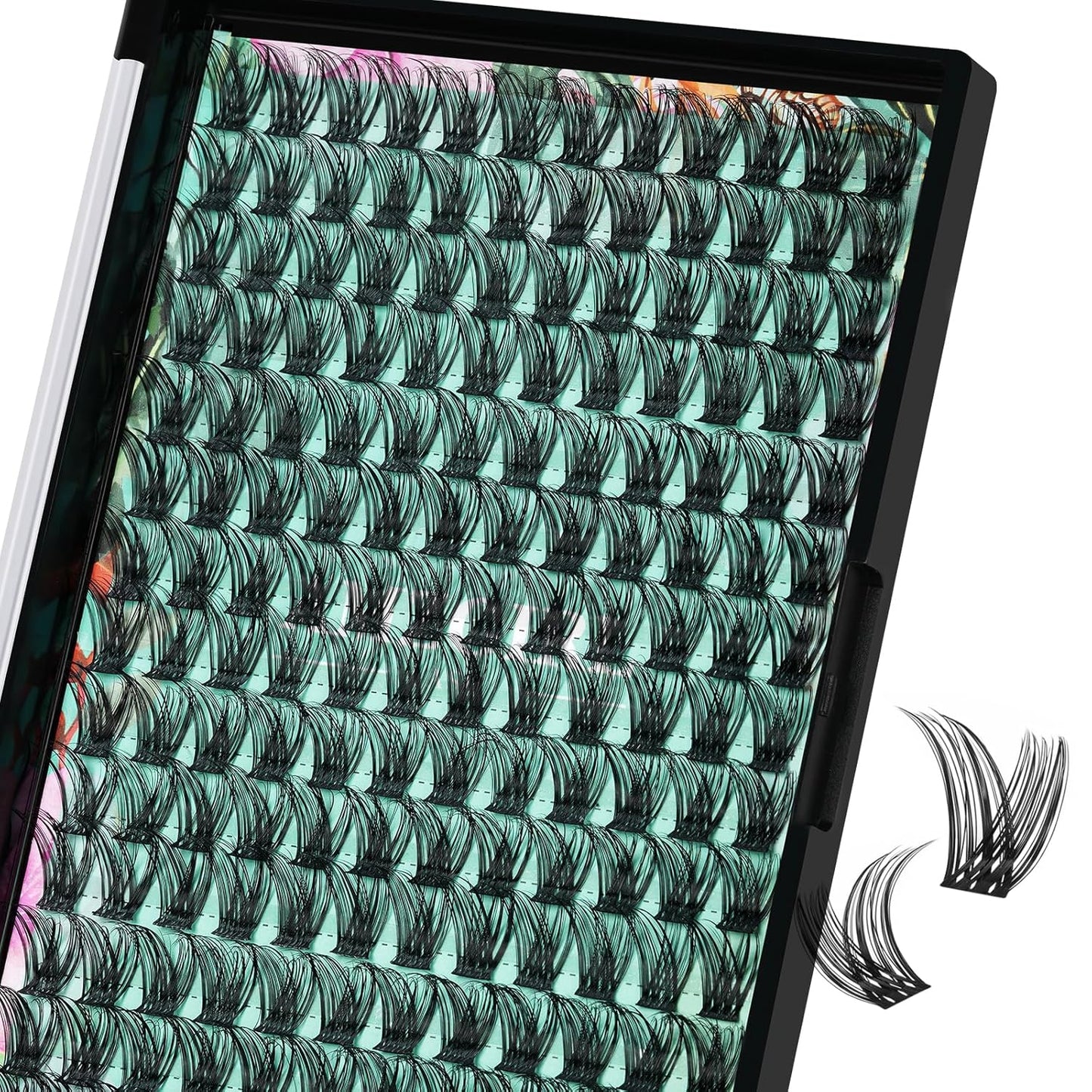 Lash Clusters Wet Look 168Pcs Eyelash Cluster Ultra-Thin Lash Band Eyelashes Extensions Spiky Anime Wide Span Lashes(Hollyhock,D-10mm)